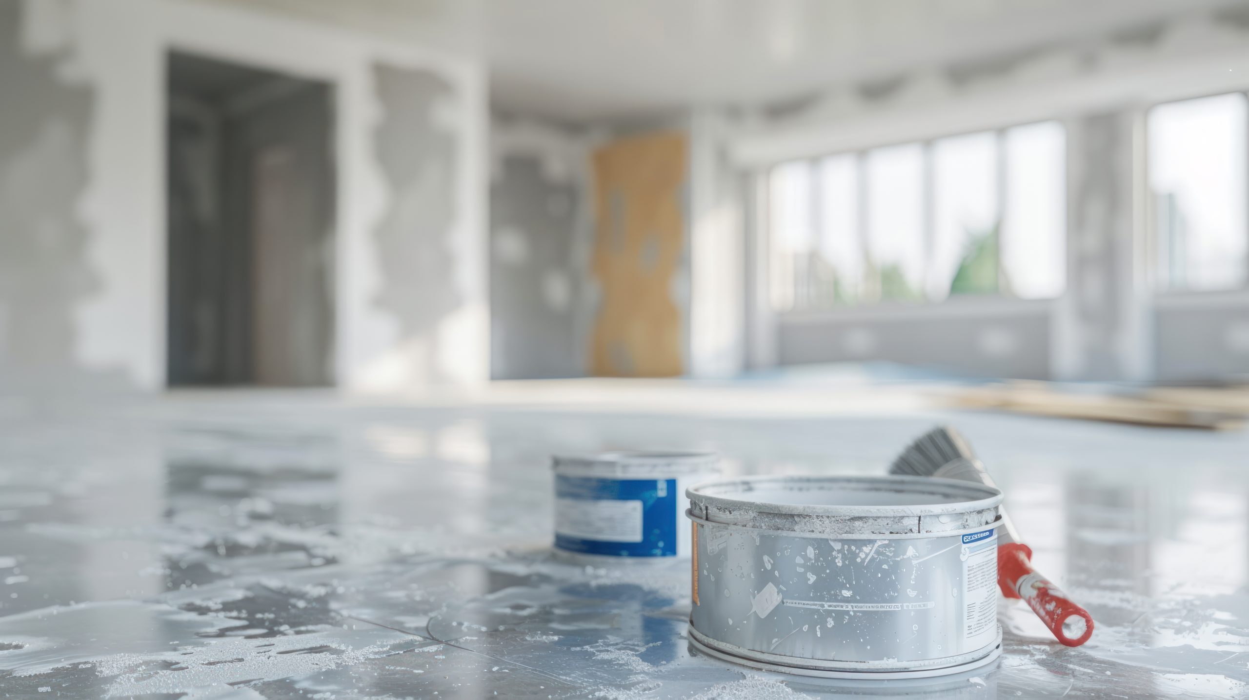 Équipe intervenant sur un chantier de peinture intérieure